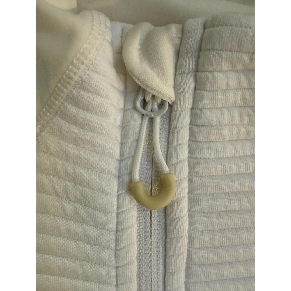 Mondetta Activewear Jacket White Cream Measures Women’s Large Asymmetrical - Picture 3 of 9